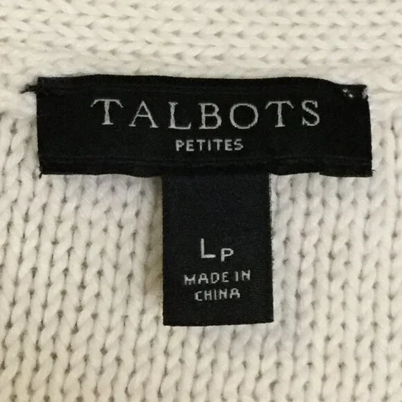 Talbots Ivory Nautical Cotton Knit Sweater - Picture 3 of 8